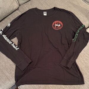 Zumba Fitness Black Long Sleeve Tee with Red and Green Accents